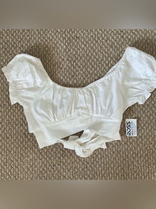 Tops - White Halter Crop Top with Tie Back